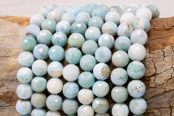 Larimar Polished 8mm Faceted Round