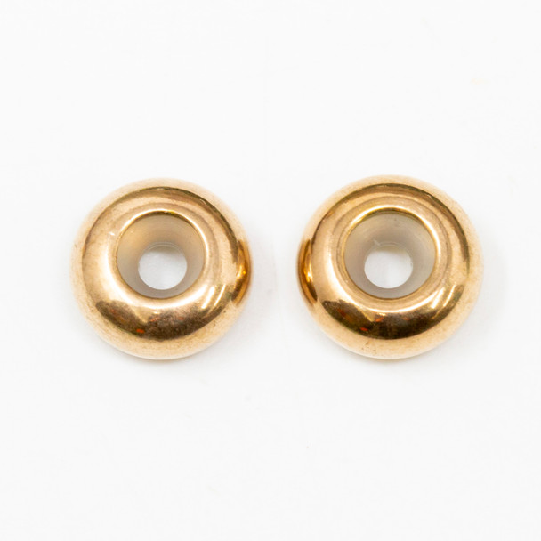 Rose Gold Plated 8mm Silicone Suction Bead - 2.5mm Hole