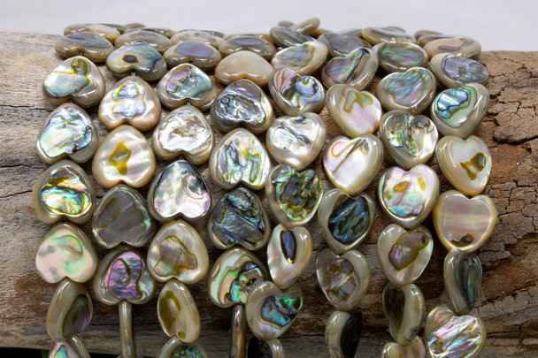 Abalone Shell 12mm Double Sided Heart