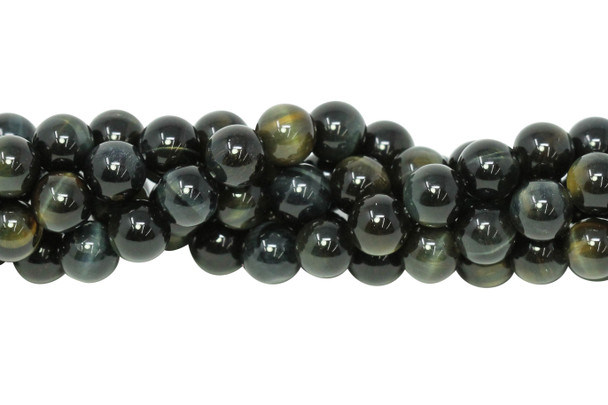 Natural Tiger Eye A Grade Polished Blue 8mm Round