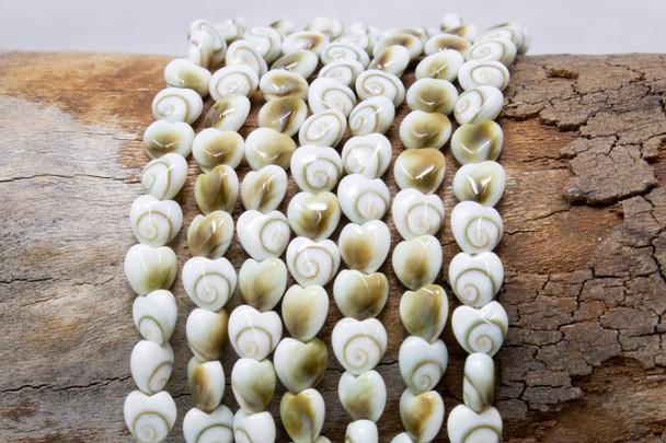 Shiva Eye Shell AAA Grade Polished 6mm Puff Heart - Double Sided