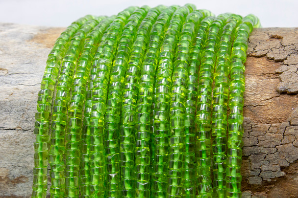 Peridot Polished 4mm Heishi