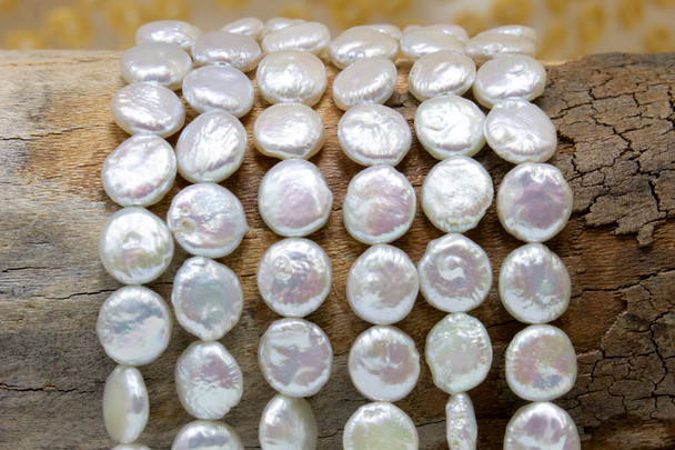Freshwater Pearls Polished White 10-11mm Coin