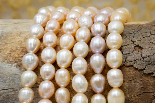 Freshwater Pearls Polished Peach 8-10mm Rice
