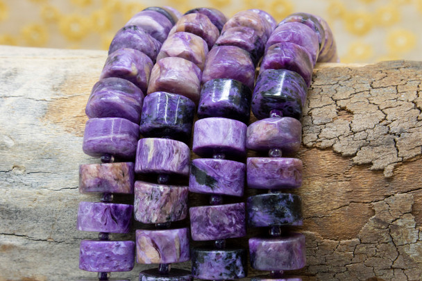Charoite Polished 12-13x8-9mm Heishi / Wheel