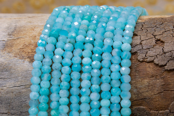 Amazonite Polished 3.5x4.5mm Faceted Rondelle