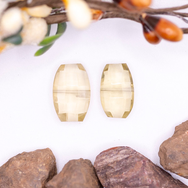 Lemon Quartz Polished 9-10x13-15mm Faceted Rounded Rectangle