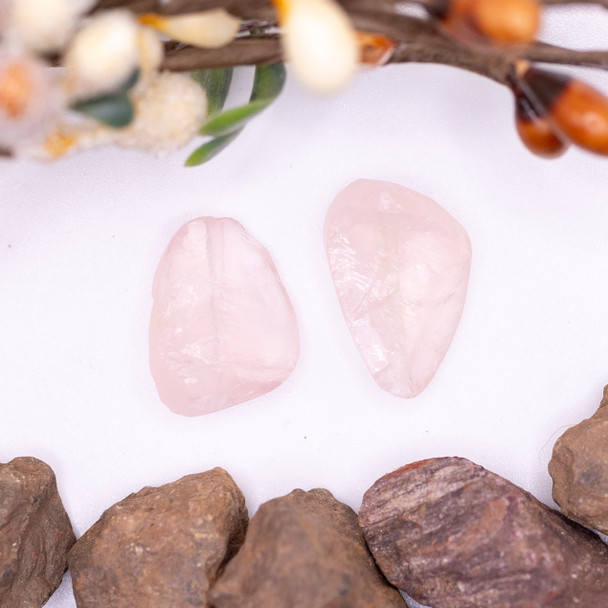 Rose Quartz Polished 17-18x11-12mm Rough Cut Drop