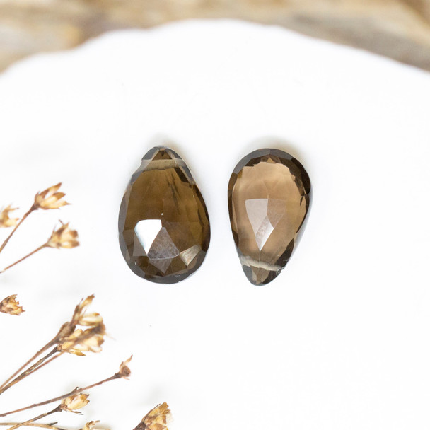 Smoky Quartz Polished 11x9mm Faceted Pear