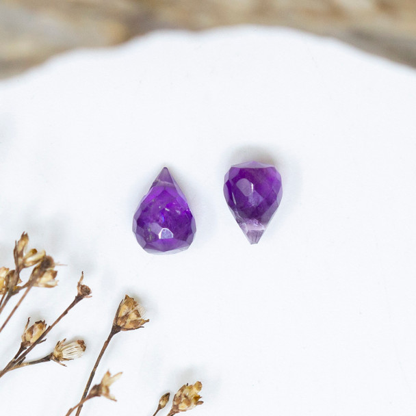 Amethyst Polished 6x8mm Faceted Drop