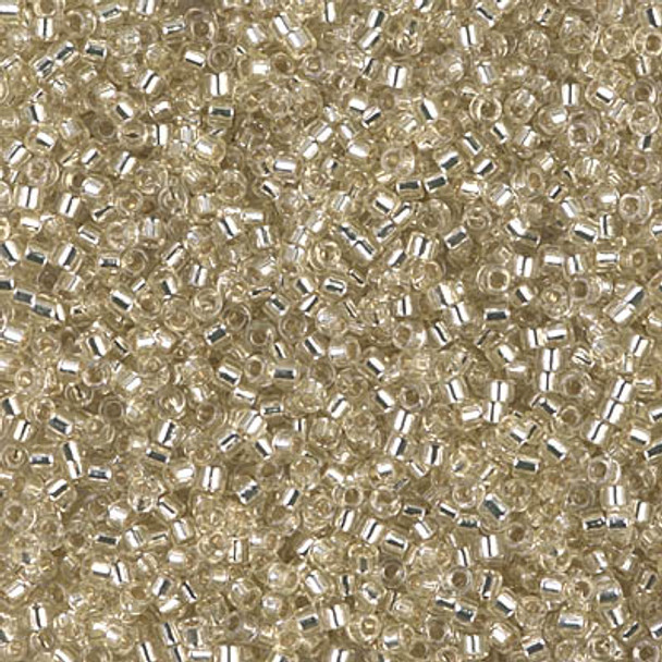 Delicas Size 11 Miyuki Seed Beads -- 1432 Pale Yellow / Silver Lined