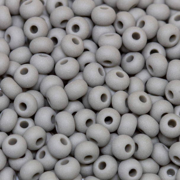 Size 6 Czech Seed Beads -- 102M Grey Matte