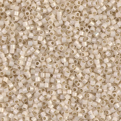 Delicas Size 11 Miyuki Seed Beads -- 1451 Pale Cream Opal / Silver Lined