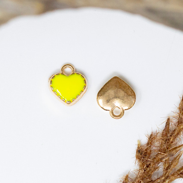 Enamel 7mm Yellow Heart Charm