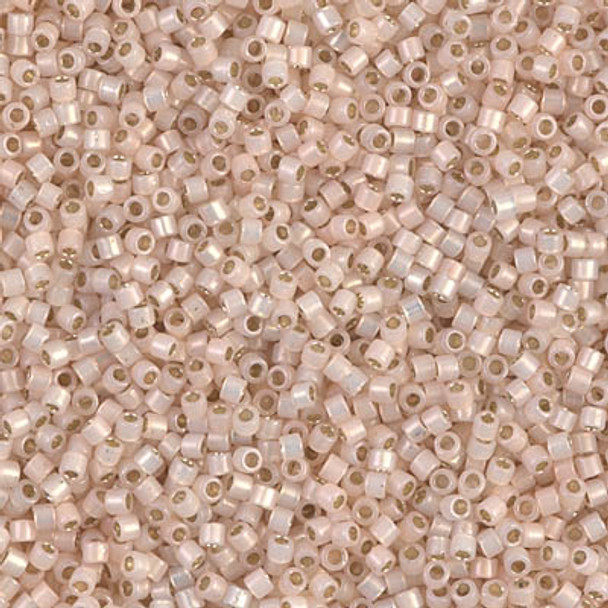 Delicas Size 11 Miyuki Seed Beads -- 1452 Pale Peach Opal / Silver Lined