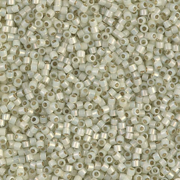 Delicas Size 11 Miyuki Seed Beads -- 1453 Pale Lime Opal / Silver Lined