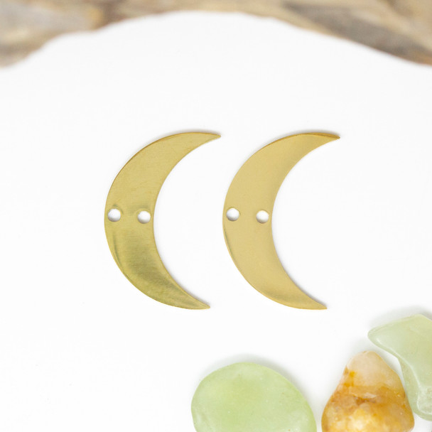 Gold 12x20mm Horizontal Crescent Moon