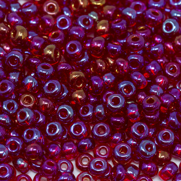 Size 6 Czech Seed Beads -- 53 Garnet Rainbow