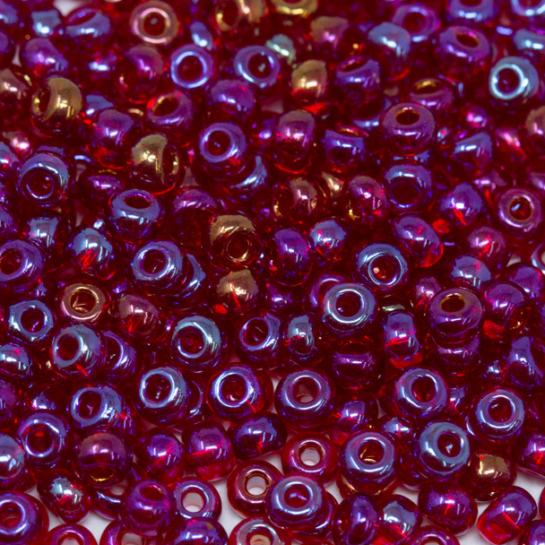 Size 6 Czech Seed Beads -- 53 Garnet Rainbow