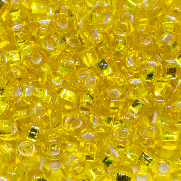 Size 6 Czech Seed Beads -- 39 Citrine / Silver Lined