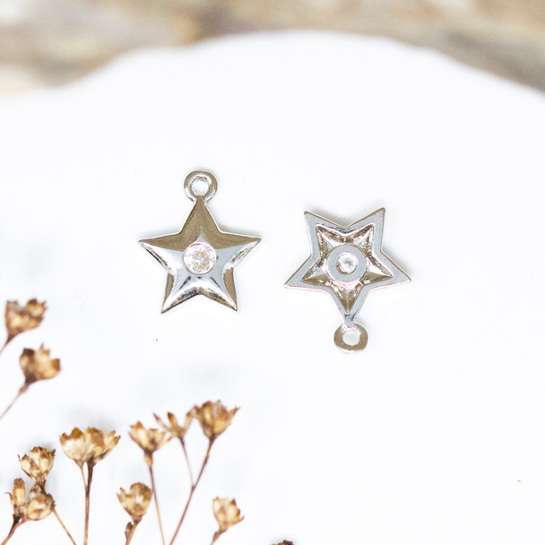 Silver Micro Pave 11mm Star Charm