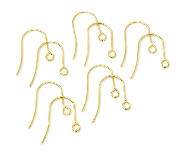 Gold Plated Stainless Steel Ear Wires - 5 Pairs
