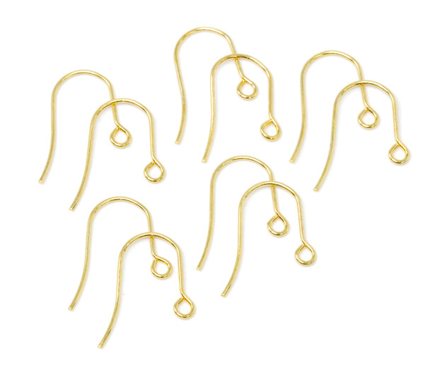 Gold Plated Stainless Steel 15x19mm Ear Wires - 5 Pair