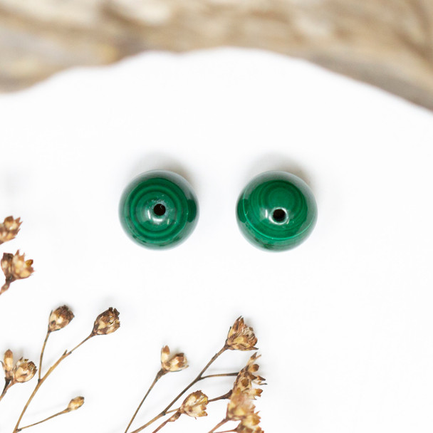 Malachite A Grade Polished 8mm Round - Sold Individually