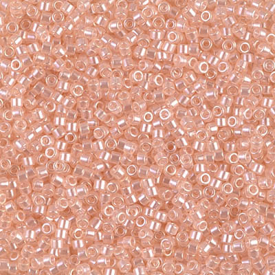 Delicas Size 11 Miyuki Seed Beads -- 1479 Transparent Pale Peach Luster