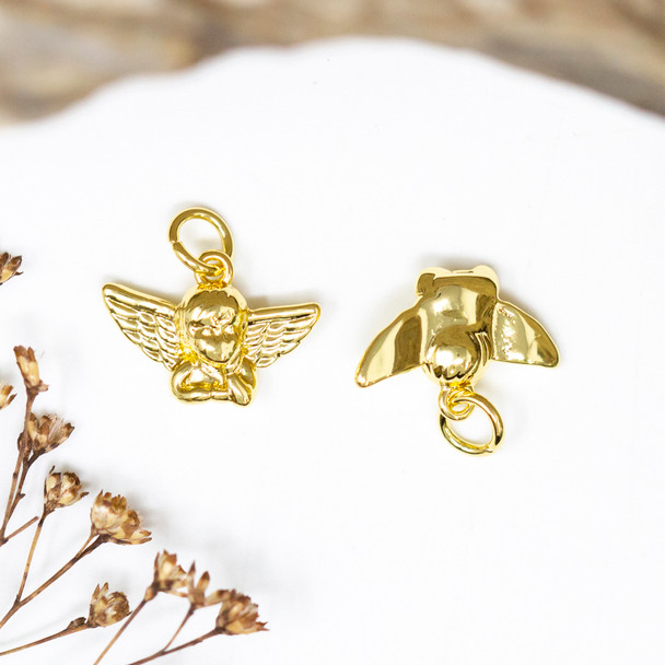 14K Gold Plated 10x15mm Cherub Charm