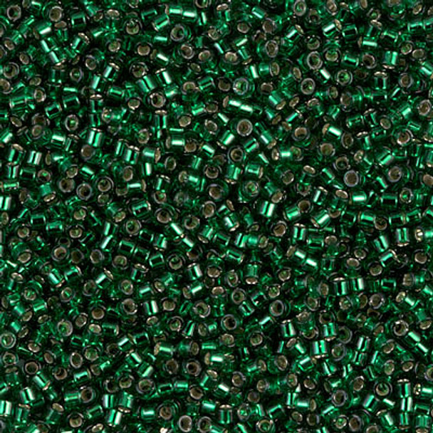 Delicas Size 11 Miyuki Seed Beads -- 148 Green / Silver Lined