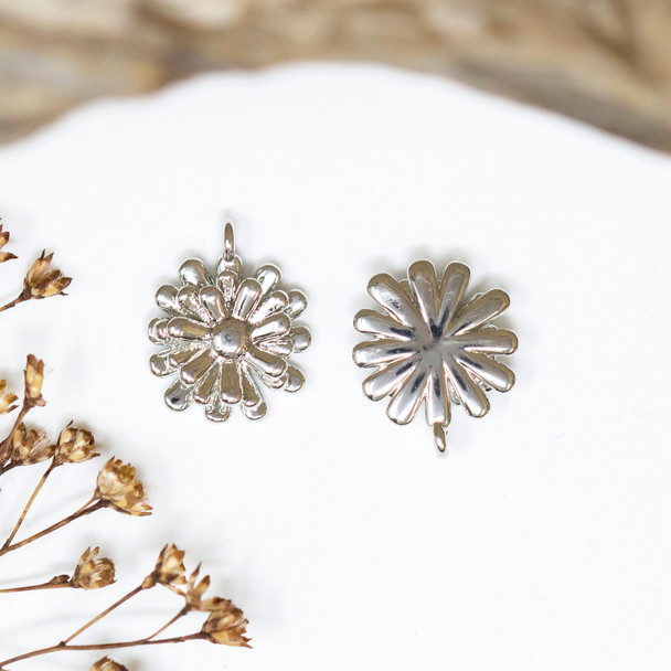 Platinum Plated 12mm Flower Charm