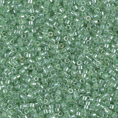 Delicas Size 11 Miyuki Seed Beads -- 1483 Transparent Mint Luster