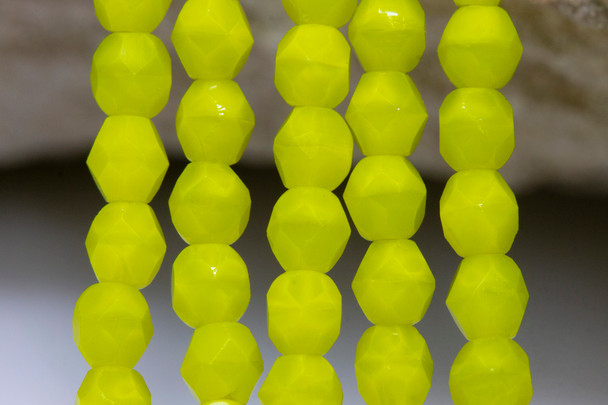 Fire Polish 4mm Faceted Round - Chartreuse