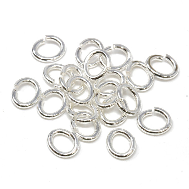 Silver Plated Large Oval Jump Rings - OPEN - 20 Pieces