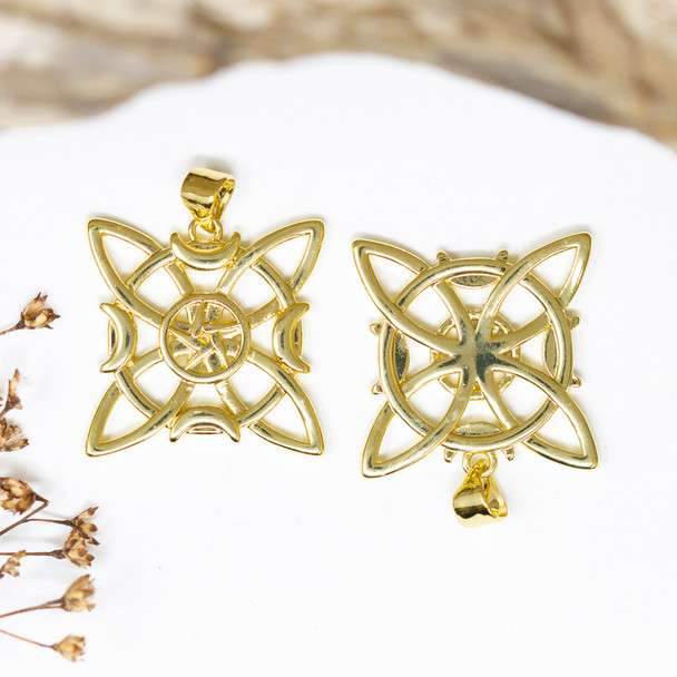 14K Gold Plated 21.5mm Celestial Celtic Star Charm