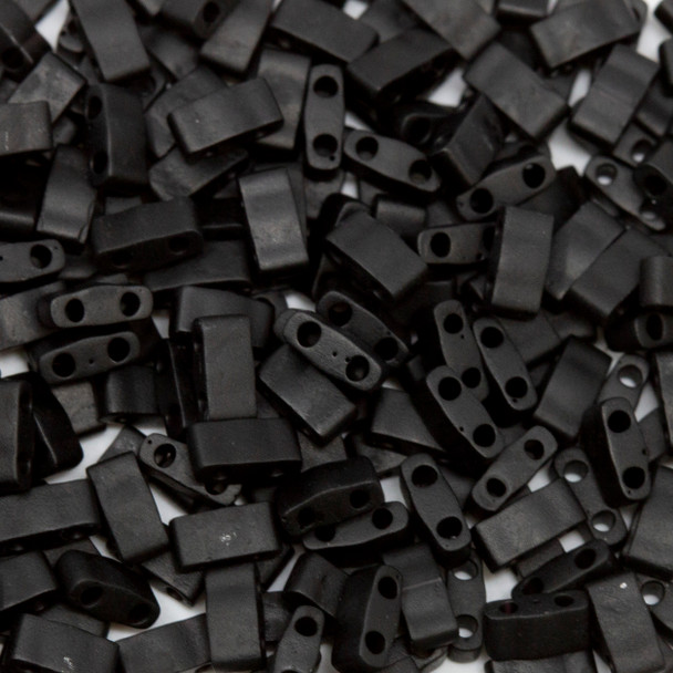 1/2 Cut 5mm Tila Beads -- F401 Black Matte