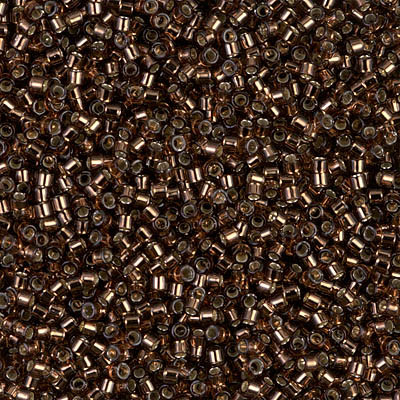 Delicas Size 11 Miyuki Seed Beads -- 150 Brown / Silver Lined