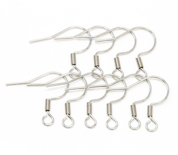 Stainless Steel 18mm 316 Surgical Earring Hooks - 5 Pair