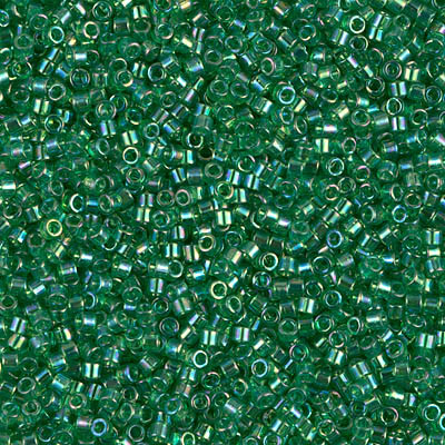 Delicas Size 11 Miyuki Seed Beads -- 152 Transparent Green AB