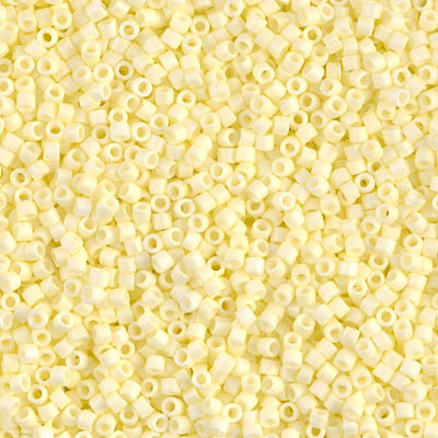 Delicas Size 11 Miyuki Seed Beads -- 1521 Opaque Pale Yellow AB Matte