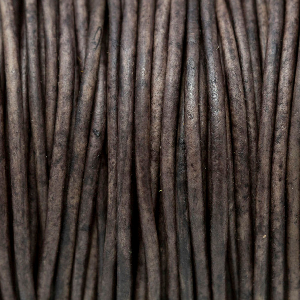 Natural Dark Brown 2mm Leather Cord - Sold by the Foot
