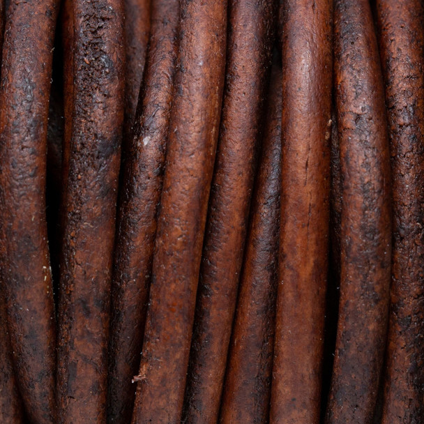 Natural Antique Brown 4mm Leather Cord - Sold by the Foot