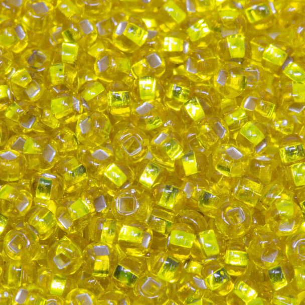 Size 8 Czech Seed Beads -- 39 Citrine / Silver Lined