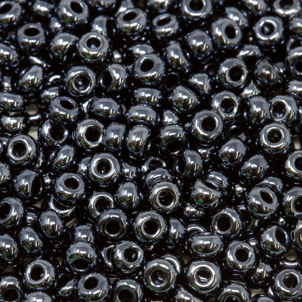 Size 8 Czech Seed Beads -- 8 Hematite