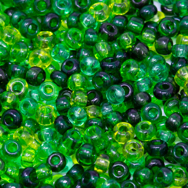 Size 8 Czech Seed Beads -- 1105 The Forest Greens