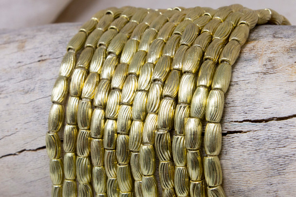 Gold Plated Brass 9x5mm Wavy Rice