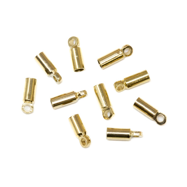 Gold Plated 1mm Glue In End Caps - 5 Pairs