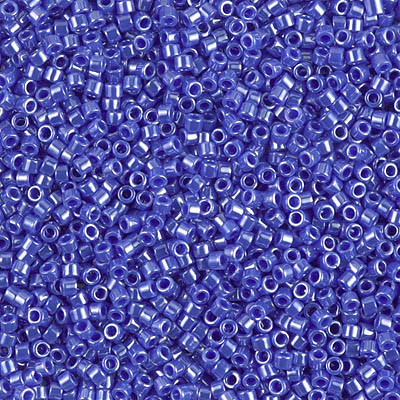 Delicas Size 11 Miyuki Seed Beads -- 1569 Opaque Cyan Blue Luster
