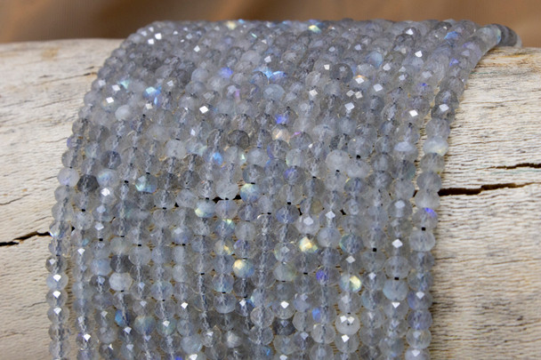 Labradorite Polished 2.5x4mm Faceted Rondelle